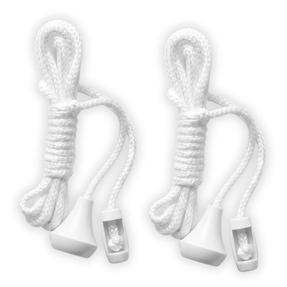 315 Supplies White 2 Pack Bathroom Pull Cord Replacement – 1.5M Nylon Ceiling Light Switch Cord – Easy Install Spare Pull String For Bathroom, Toilet & Ceiling Switches (2 Pack)
