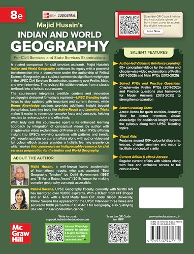 Image of Indian & World Geography, 8e for UPSC 2026-27 by Pallavi Saxena | 65+ Conceptual Videos | Prelims & Mains PYQs (2011-2025) | Chapter-wise Practice Questions | E-book access | Tips & Tricks | Maps