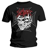  Slayer Herren Graphic Skull T-Shirt, Schwarz (Black Black), X-Large