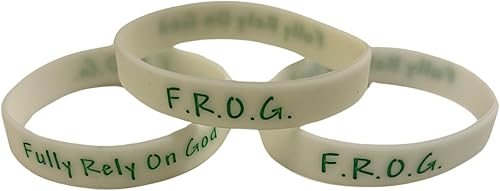 Miniatura 7 de Biblebanz F.R.O.G. Pulseras que brillan en la oscuridad Pulseras totalmente confiadas en Dios (paquete de 50) pequeñas de 7 pulgadas