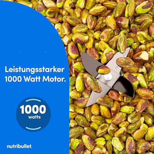 Nutribullet Ultra 1000 - Mixer für Smoothies, Pestos, Dips, kabelgebunden, Edelstahlklingen, Touch-Tasten, 900ml Tritan Becher, inklusive To-Go Deckel, 1000 Watt, Grau (NB1004DGB) – Bild 6