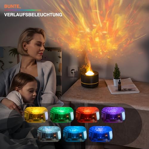 Diffuseur d'aromathérapie design flamme et projection étoilée - 4