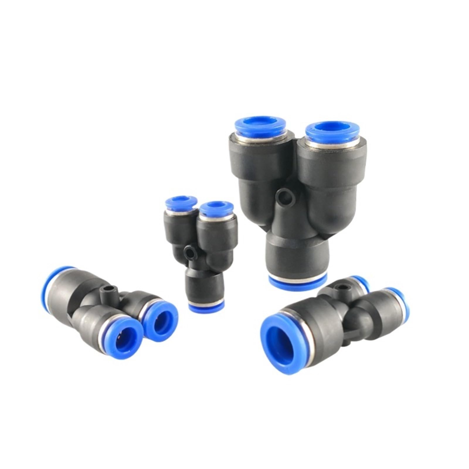 100pcs Y Type 3-Way Pneumatic Fittings - Quick Push in Connectors for 4mm, 6mm, 8mm, 10mm, 12mm Tubes(PY-10mm)