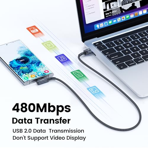 Miniatura 6 de Toocki Cable Usb C 3m, 90 Grados Usb A A Usb C Cable 3a Trenzado De Carga Rápida Para Iphone 17 16 Pro Max Samsung Galaxy S23 S22 S10 S10 , Switch, Negro