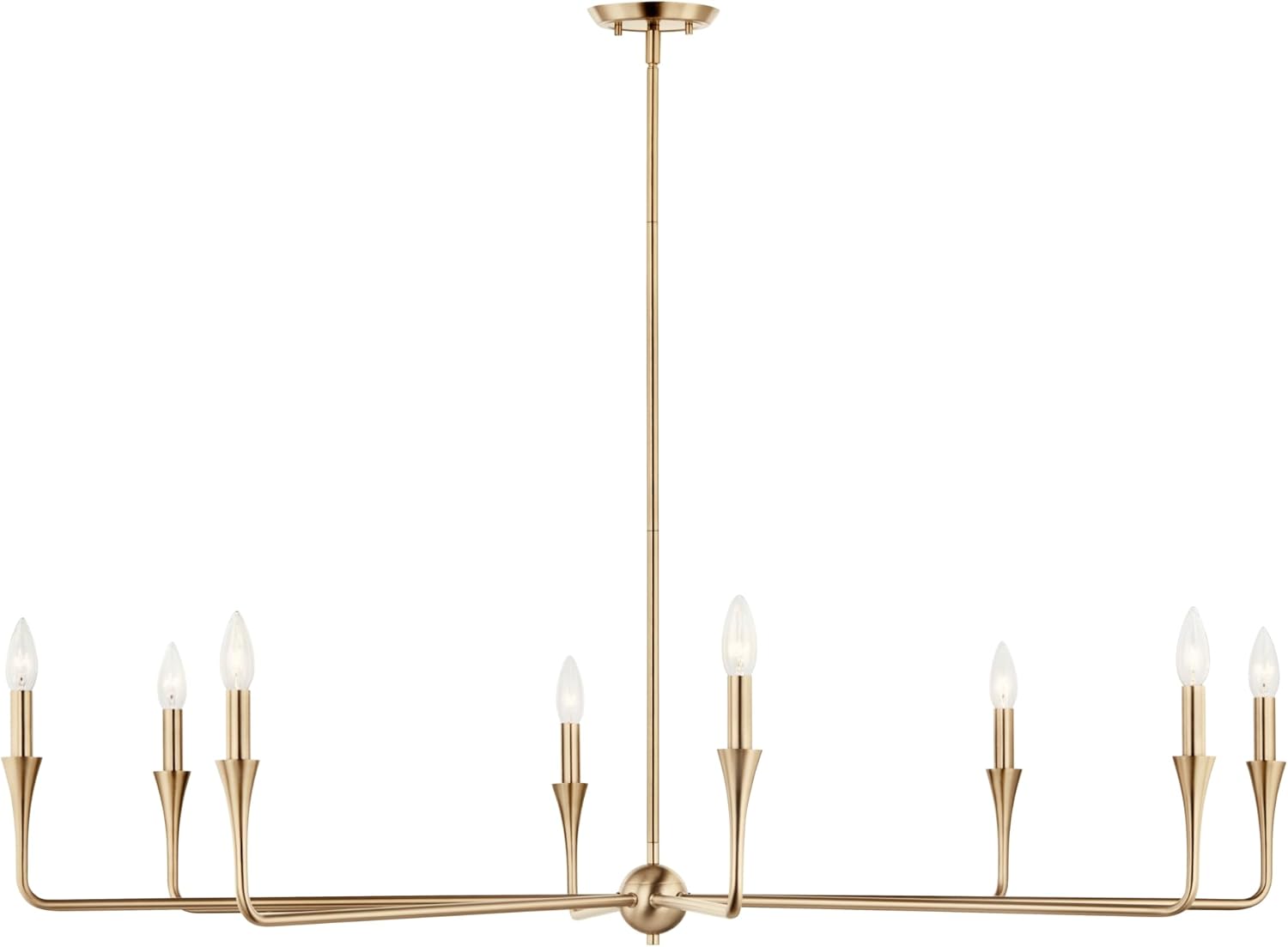 Kichler Alvaro 8-Light Chandelier, Soft Modern Light in Champagne Bronze, for Great Room or Large Living or Dining Room (23.25" x 50"), 52691CPZ