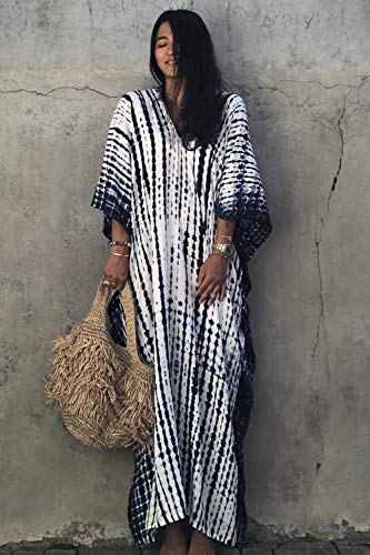 Image of Women Beachwear Long Beach Coverups Kaftan Casual Caftan Dress