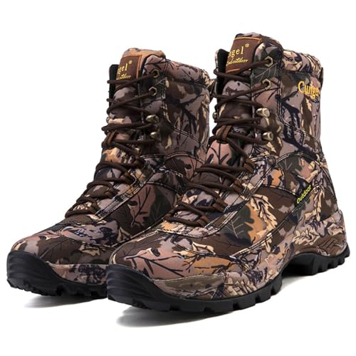 Camo Hiking Boots for Men Waterproof Slip-Resistant Durable Breathable Hunting Boots for Men Perfect for Outdoor Activities Mens Hunting Shoes Heavy Duty Camouflage Boots