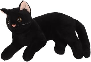 Hemoton - Figura de gato de peluche de Halloween, diseño de gato, negro, realista, juguete de juguete para realista, 30 cm, color negro