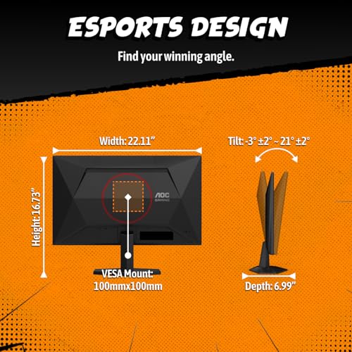 Image of AOC 25 inch Gaming Monitor FHD 260Hz Overclocked IPS G-SYNC Compatible, 25G51Z | 1920x1080 Computer Monitor, 0.5ms, LED, HDR Ready, Audio Earphone out, VESA Mount, Console Ready, 3-Year Zero-Bright-Dot