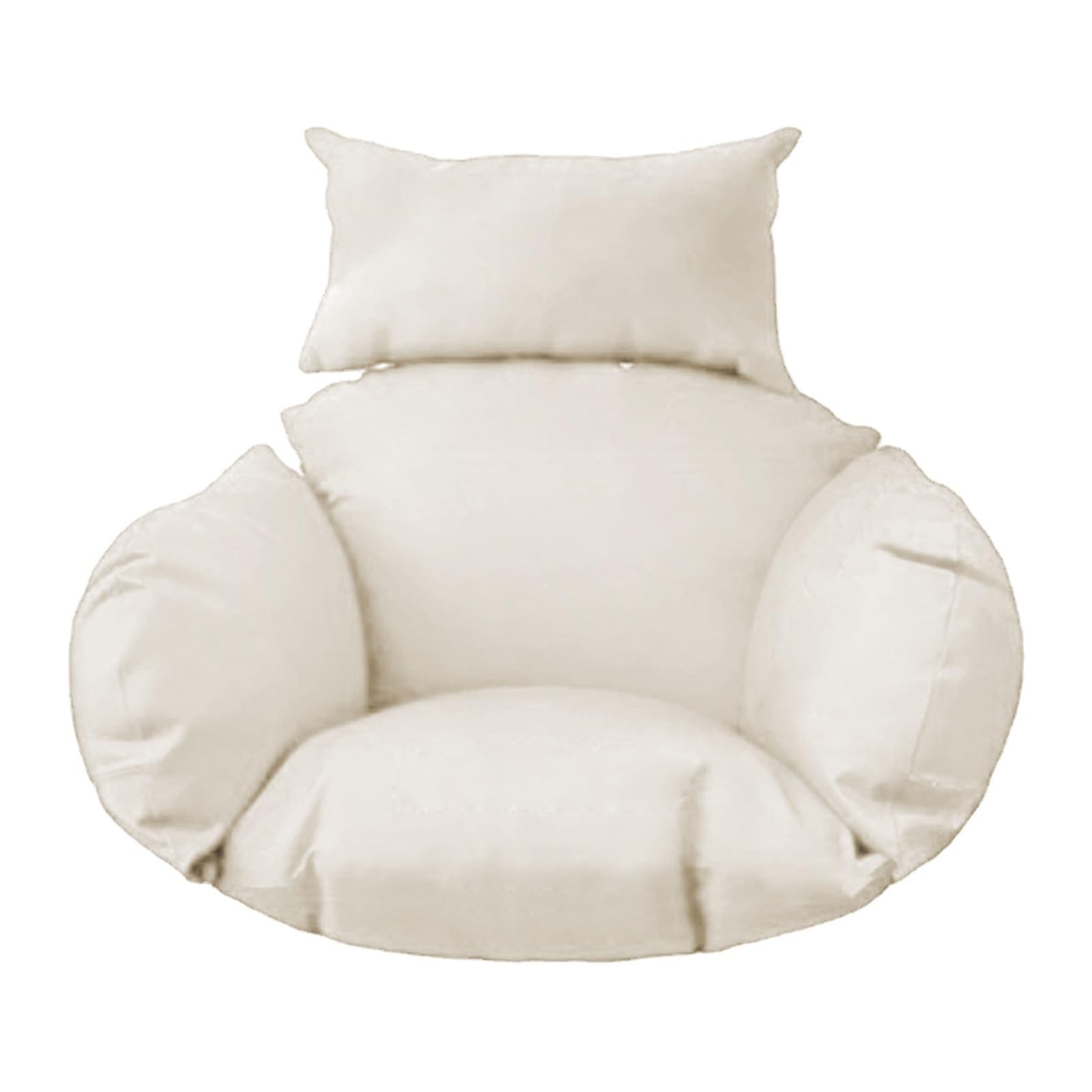 Hanging Egg Chair Cushion, Does Not Include Chairs, Soft Hanging Basket Chair Cushions, Removable Washable Thicken Egg Chair Cushion for Outside Patio Bedroom Garden and Balcony(White,Cushion only) โ image 1