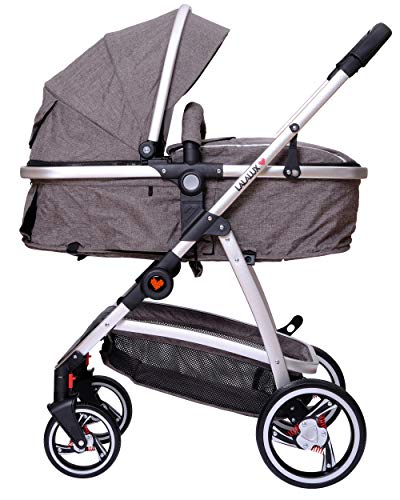 Lalalux Babyboomer Multifunctionele Kinderwagen, Combiwagen Complete Set, Licht, Inklapbaar,...
