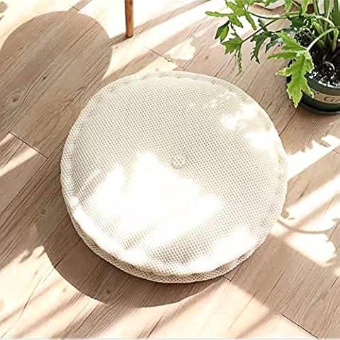 NeuWee Floor Cushion, Round Pillow Chair Pad Hanging Washable Soft Mesh Seat Pad Chair Cushions for Indoor Outdoor Floor, Chair, Sofa, Fireplace, Bed, Office 40 * 40cm (Off-white) Cover