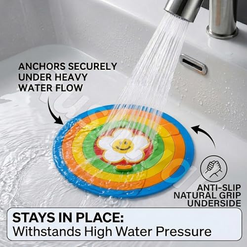 Image of Rushwak 2-in-1 Silicone Drain Cover (Pack of 4) Anti-Clog Bathroom Drain Cover with Lid for Drainage Stopper & Filter Reusable Debris & Hair Catcher Drainage Cover Insect /Odor-Blocking Sink Strainer