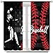 FengMingRui Baseball Curtains Boys Sports Game Window Curtains for Kids Boys Girls Bedroom Game Room Vintage American Flag Decor Blackout Window Drapes 42