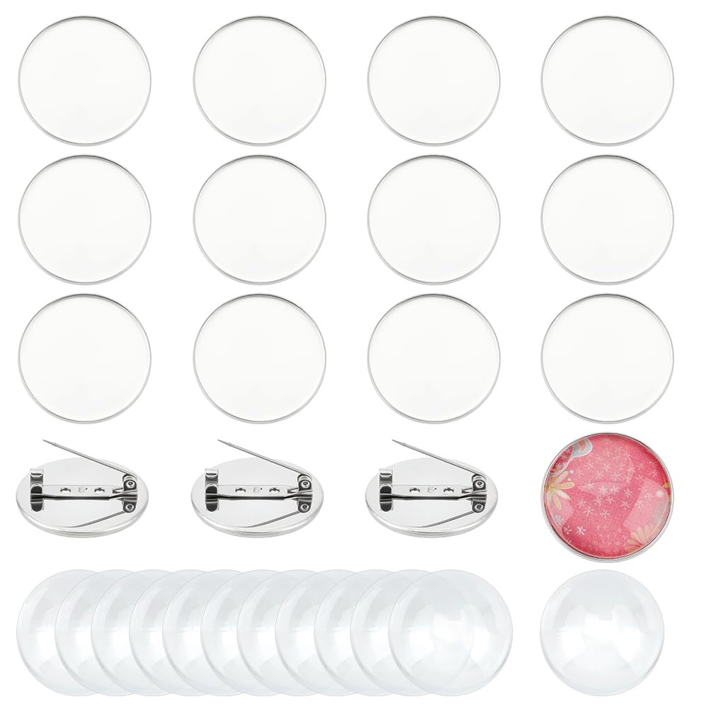 Broches de cúpula de acero inoxidable con cabujones de cristal para joyería de ramilletes