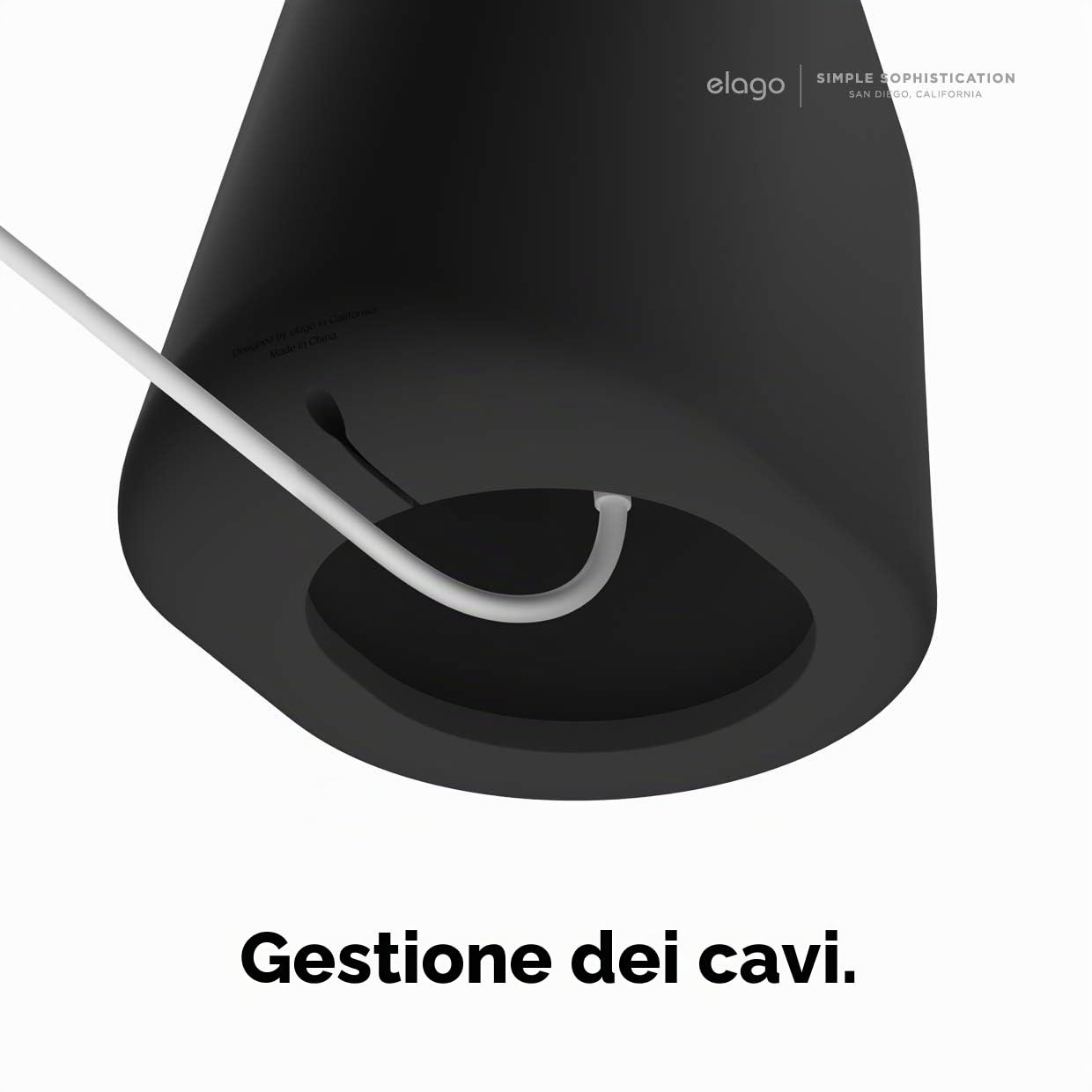 elago MS1 Supporto di Ricarica Wireless - Compatibile con Caricatore MagSafe e iPhone 17/16/15/14/13/12, Silicone Premium, Progettato per Modalità StandBy [Caricatore Non Incluso] (Nero)