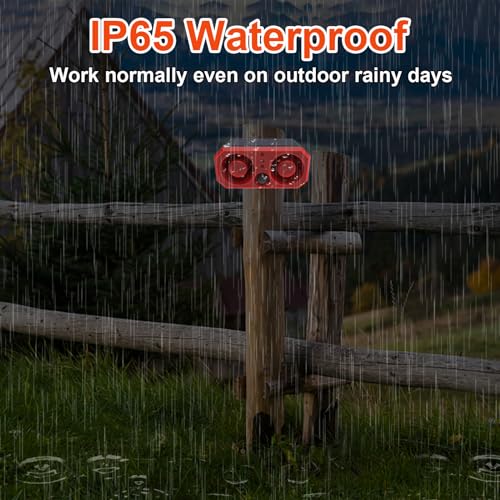 ChunHee-Solar-Outdoor-Motion-Sensor-AlarmDog-Barking-AlarmSupport-Recording-Adjustable-Volume-130db-Loud-Sound-Dual-Speaker-Motion-Activated-for-HomeYardChicken-Coop