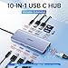 USB C Hub Multiport Adapter, Melelink 10 IN 1 USBC Hub Ethernet Docking Station 4K HDMI, USB-C, 100W PD, 4 USB Ports, SD/TF, Lan RJ45, Type C Dock for Macbook, Dell, HP, Lenovo More Laptop Dock