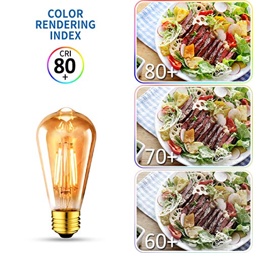 ANWIO Edison gloeilamp E27 6,5 W vervangt 54W Vintage Brown Cage verlichting voor hanglamp, 2500K warm wit 720LM… - Afbeelding 7