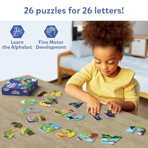 Image of Skillmatics Animal Alphabet Puzzle - 52 Piece Jigsaw Puzzle for Toddlers, Preschoolers, Educational Toy for Learning ABCs and Letters, Gifts for Boys & Girls Ages 3, 4, 5, 6