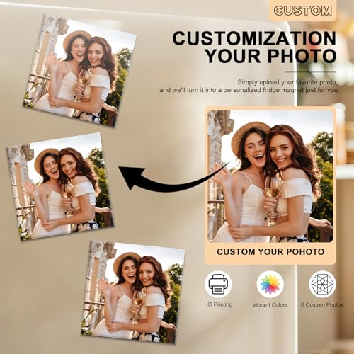 Imanes decorativos personalizados set de 6 cuadrados miniatura 3