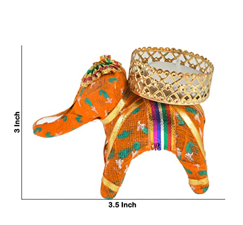Image of Handmade Elephant Tealight Candle Multicolor Candles for Home Decoration Diwali Laxmi Poojan Elephant Tea Light Candle Holder Birthday DecorRoom Decor(Pack of 10 Elephant), Metal;Plastic