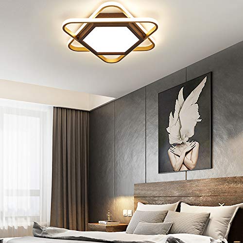 Plafonnier LED bois massif avec éclairage stable anti-fatigue oculaire