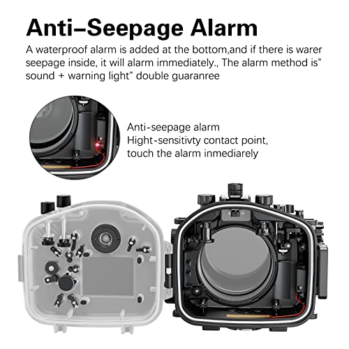 Image of Professional Waterproof Camera Housing Case Compatible with Sony A7iii A7riii, 40M /130FT Depth Underwater Protection (Black, Standard Port)