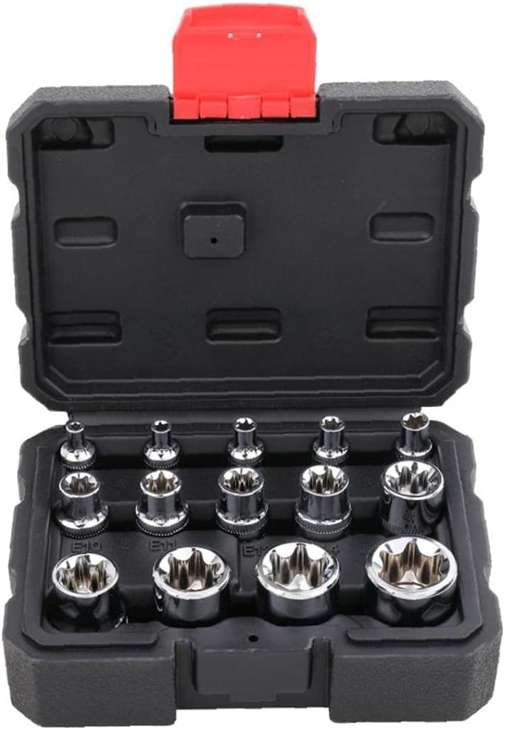 Socket Spanner Set E4E24 Hex Bit Socket Spanner for Screws in Cars Vehicles Engines 14Piece