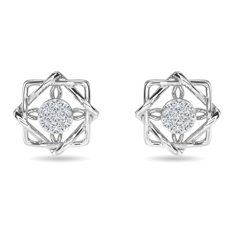 Image of KISNA JEWELS 14KT|18KT BIS Hallmark Pure Gold and Diamond Stud Earrings For Women with Screw Back clouser