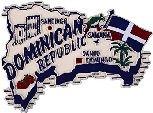 Imán decorativo de refrigerador con diseño República Dominicana