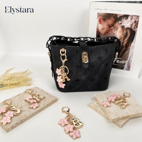 Image of 6 PCS Aesthetic Keychain, Cute Butterfly Bag Charms for Girls, Alloy Metal Key Chain Set with Six Pieces