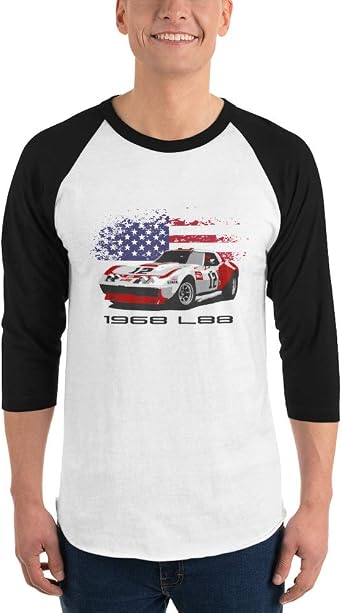 1968 Chevy Sports Car L88 Owens Corning #12 Race Car 3/4 Sleeve Raglan Shirt