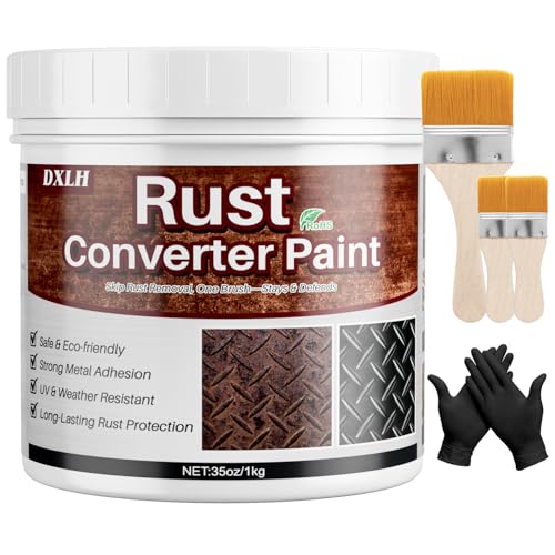 2 in 1 Rust Converter & Metal Primer, 35oz Black Rust Reformer Paint for Metal, Direct-to-Rust Paint No Sanding Needed, Heavy Duty UV Resistant Rust Encapsulator & Inhibitor for Automotive, Chassis, Trailer
