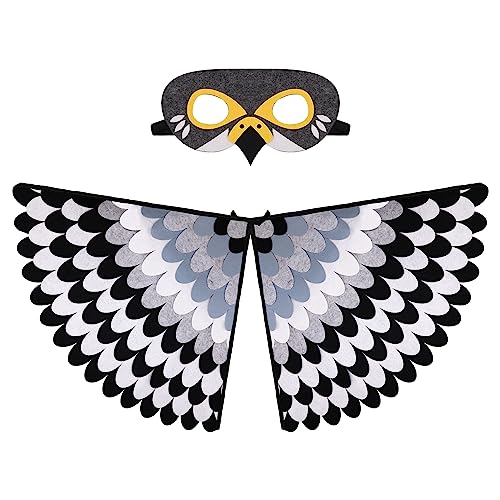 TOPWAYS Felt Falcon Capes Wings and Masks, Pigeon Bird Costu