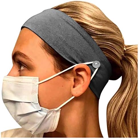 Button Headband Ear Protection Holder -Protect Your Ears With Headband Multifunctional Hair Band Hair Hoop Friends Gifts (Gray)