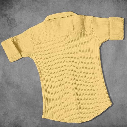 Image of Zilcon Boys' Long Sleeve Button Down Shirt for Kids Woven Solid Two Pockets