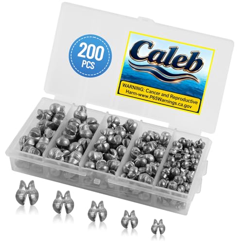Caleb 200Pcs Split Shot Fishing Weights Sinkers, Premium Duckbill Remo
