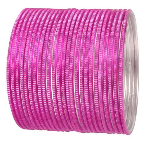 Bracelets indiens fait main Touchstone design texturé fuchsia