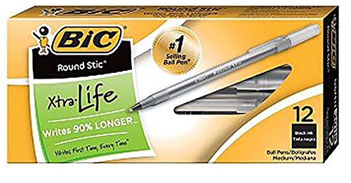 BIC USA INC BIC STICK PENS MEDIUM BLACK 12/PK (Set of 24)