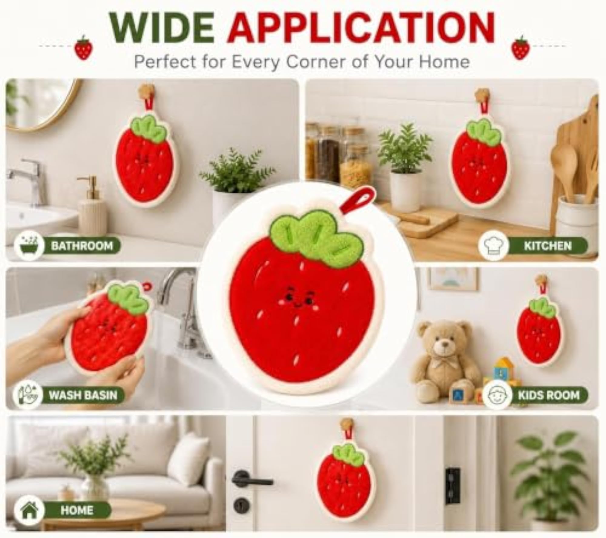 Cute Strawberry Shaped Bath Loofah Pad