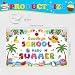 Goodbye School Hello Summer Banner, White School's Out for The Summer Backdrop End of School Background Bye School Hello Summer Decorations Banner, 71 x 43 Inch
