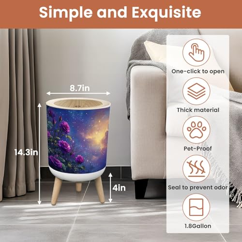 Caneca pequeña con tapa púrpura diseño galaxia 1.8 gal miniatura 3
