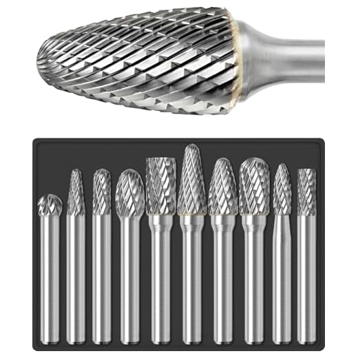 Mars-Rock Carbide Burr Set 1/4" Shank 10PC Die Grinder Bits Rotary File Rasp for Metal Wood Weld Concrete Stone Grinding Deburring Porting Engraving Trimming Polishing Double Cut