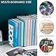 TNSLAND Buchstütze Weiß Buchstützen Metall, 4er Pack Bücherstütze Buchstützen Weiß Bücherhalter für Regal, Buchhalter Regal Bookends Bücherstützen Book Holder, Book Bücher Halter für DVDs, Magazine