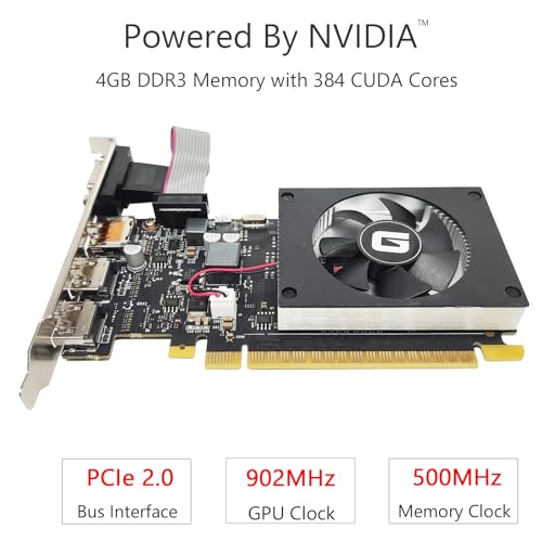 GeForce GT 730 4G Low Profile Graphics Card, 2X HDMI, DP, VGA, DDR3, PCI Express 2.0 x8, Entry Level GPU for PC, SFF and HTPC, Compatible with Windows 11 - Image 3