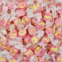 Gourmet Soft and chewy Salt Water Taffy Candies - Individually Wrapped - Bulk bags Strawberry Banana, 1 Pound Pack of 1