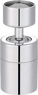 Hibbent Sink Aerator for Kitchen/Bathroom, 2 Modes Faucet Aerator Adjustable 360-Degree Swivel Water Saving Faucet Sprayer Head Big Angle Sink Aerator Chrome, 22mm Female Thread