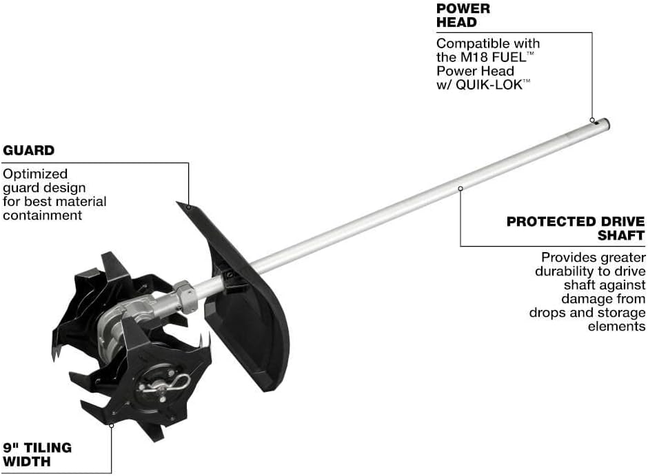 for Milwauke.a M18 Fuel Quik-LOK Cultivator Attachment
