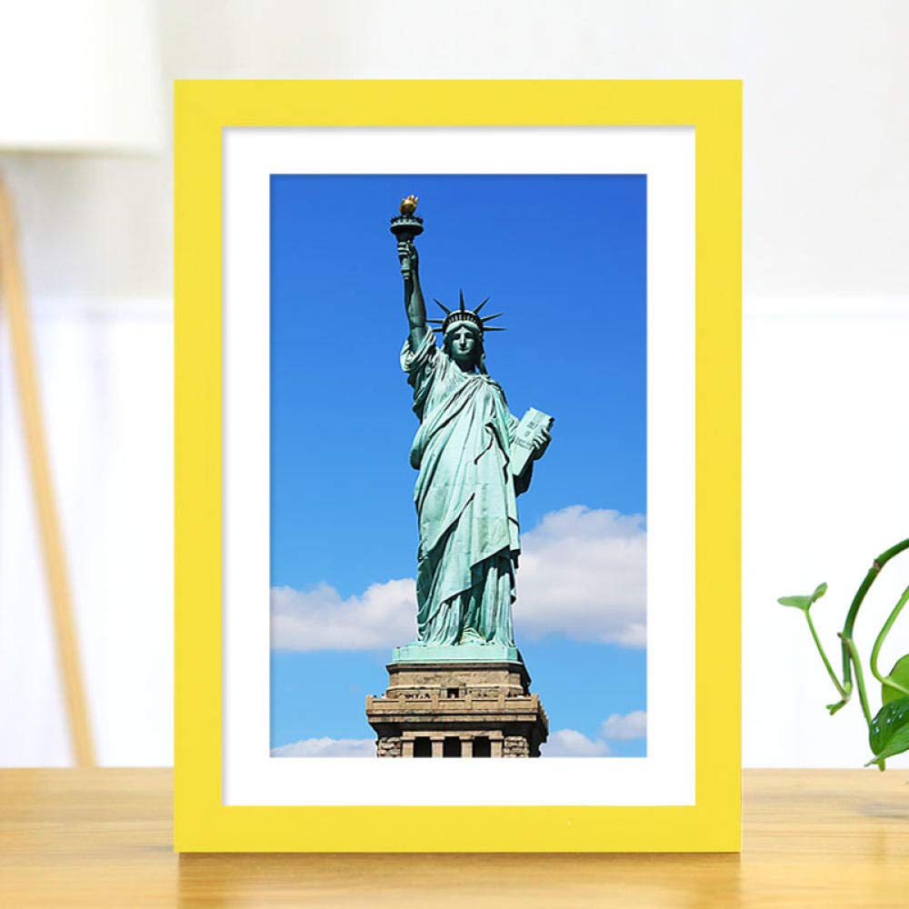 Bilderrahmen Fotorahmen Wechselrahmen Massivholz Hängende Wand A3 Kann 29,7 × 42 cm Gelb Setzen
